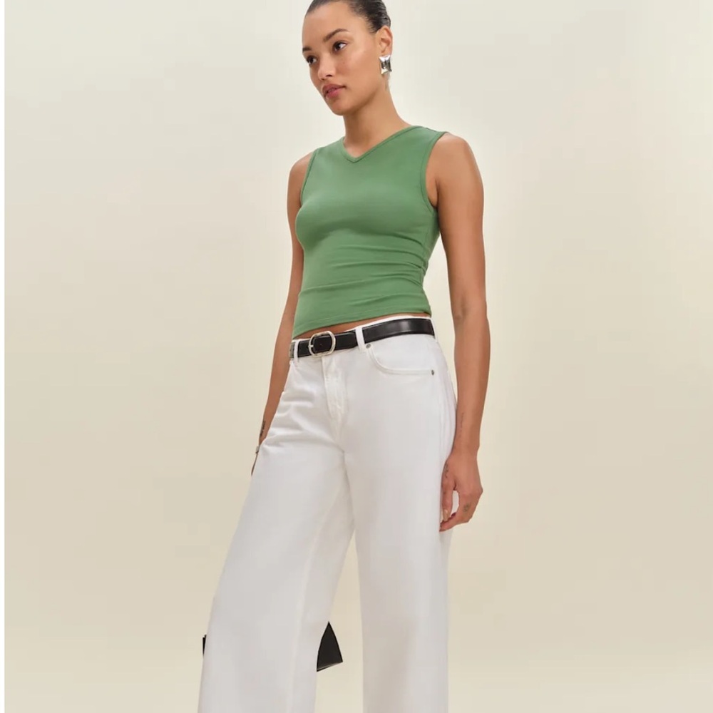 NWT Reformation Wren Knot Top, Bottle Green